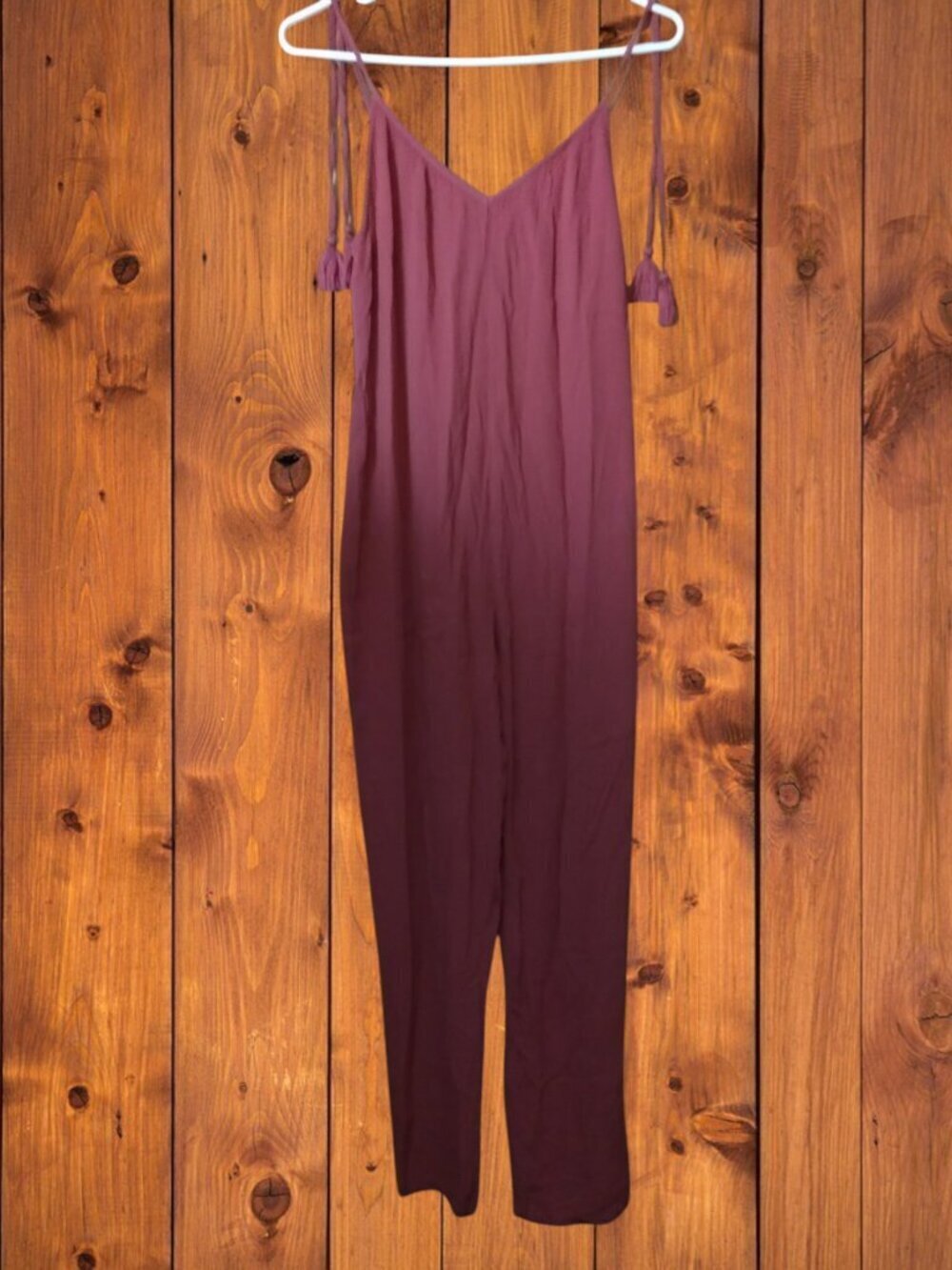 Derek Heart Spaghetti Strap Jumpsuit V-Neck Size Small Tassel Comfy Lounge